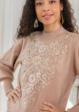 ibBan Hand Embroidered Women's Winter Cotton Sweater -Riva