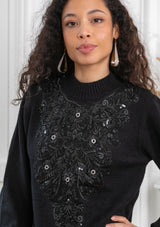 ibBan Hand Embroidered Women's Winter Cotton Sweater -Riva