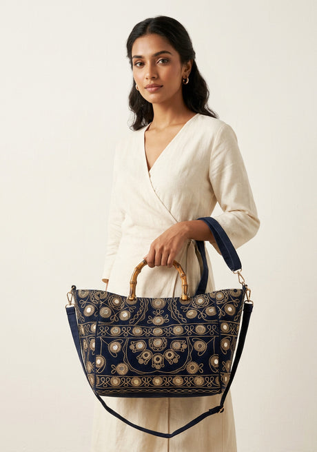 Bolso de lona bordado para mujer - Mihar