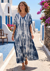 ibBan Women’s Tie-Dye Long Rayon Dress - Lareeb