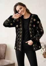 Women's Heavy Embroidered Winter Coat | Luxury Designer Outerwear | ibBan - Alesta