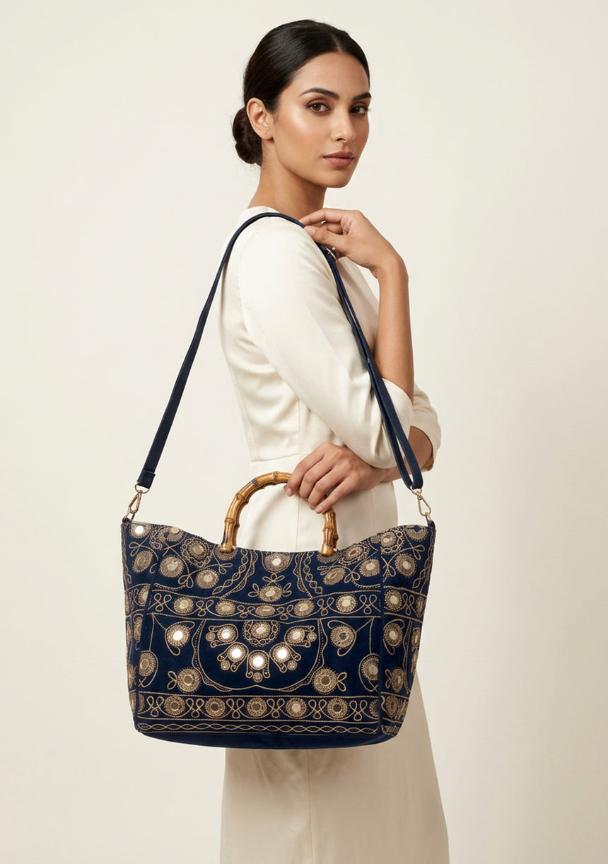 Bolso de lona bordado para mujer - Mihar