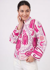 ibBan Women's Hand Embroidered Cotton Canvas Jacket - Vesana | Artisan Boho