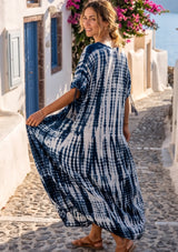 ibBan Women’s Tie-Dye Long Rayon Dress - Lareeb