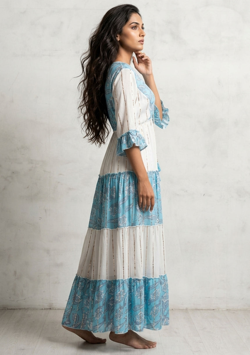 Vestido largo de algodón para mujer - Revaya