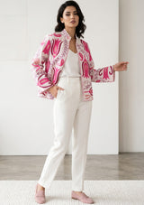 ibBan Women's Hand Embroidered Cotton Canvas Jacket - Vesana | Artisan Boho