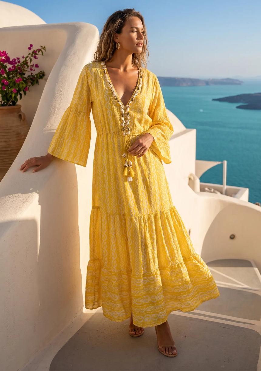 Bohemian Embroidered Cotton Dress for Women | ibBan Summer Collection - Alaz