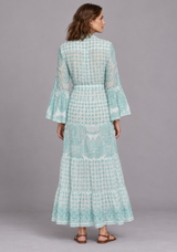 ibBan Túnica Larga de Mujer Mayra | Algodón Estampado | Bordado a Mano | Talla Única