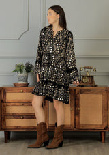 ibBan Women's Short Tunic Nuria | Georgette | Artisan | One Size