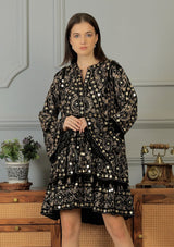 ibBan Women's Short Tunic Nuria | Georgette | Artisan | One Size