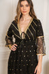 ibBan Vestido largo de mujer Neta | Georgette de red | Bordado a mano | Talla única