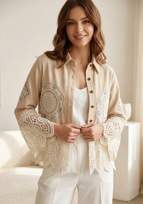 Women's Artisan Denim Jacket - Ishila