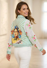 Women's Artisan Hand Embroidery Canvas Jacket - Farida