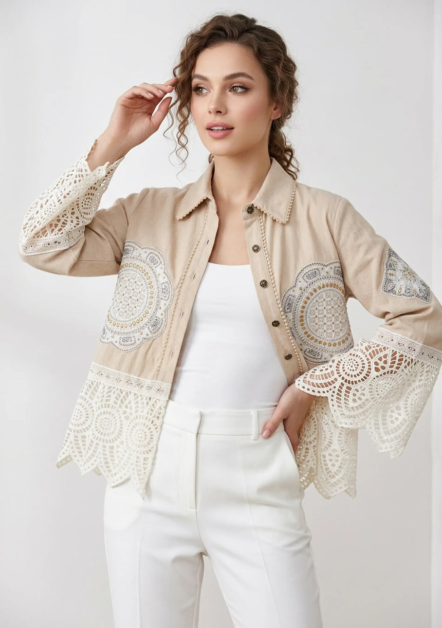 Chaqueta vaquera artesanal de mujer - Ishila