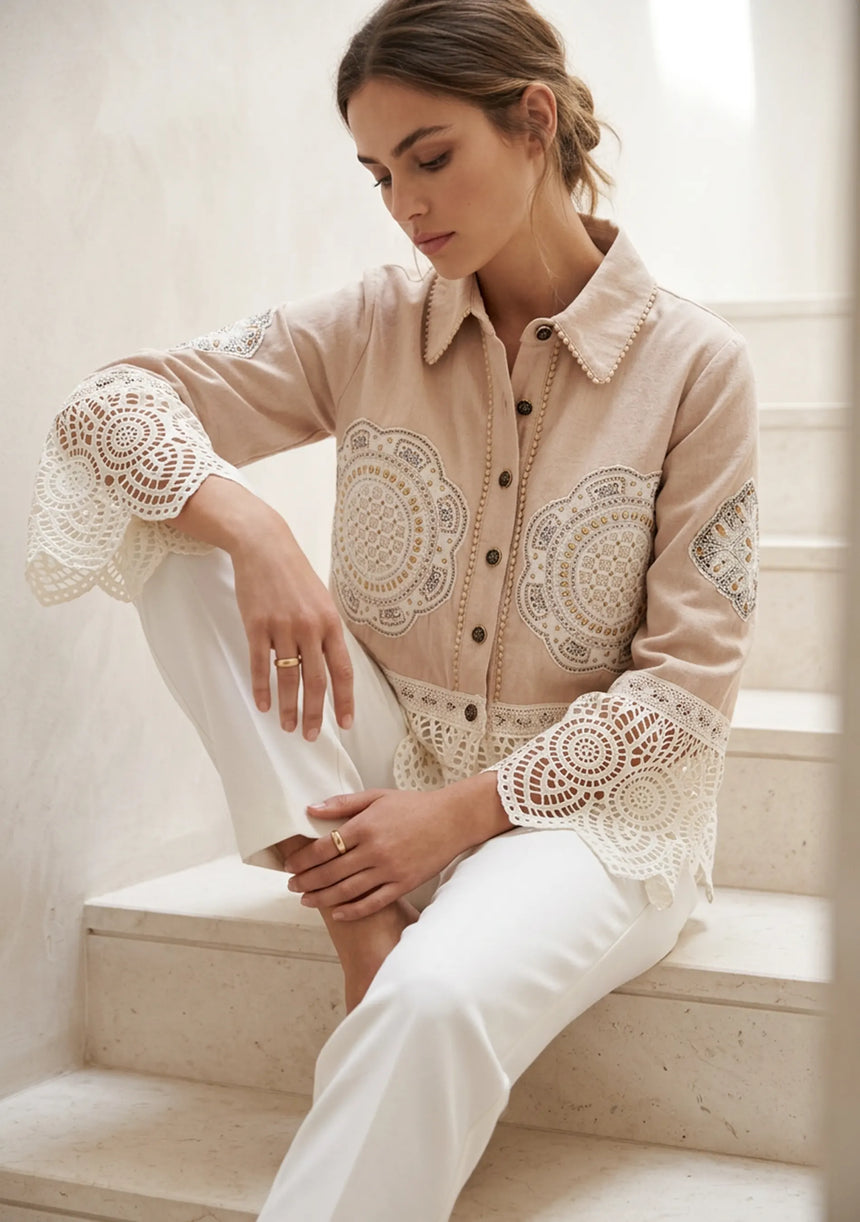 Chaqueta vaquera artesanal de mujer - Ishila