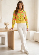 Women's Artisan Hand Embroidery Canvas Jacket - Meliah