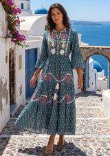 ibBan Cotton Long Tunic with Hand Embroidery - Shazira