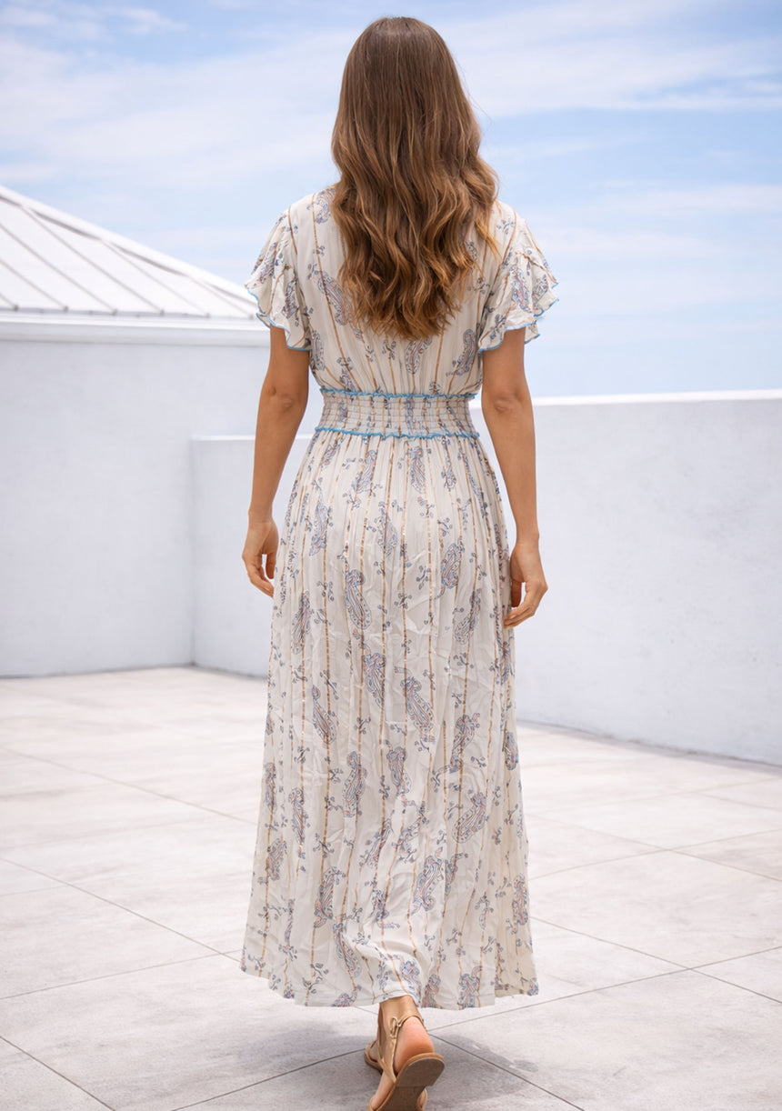 Vestido largo de algodón para mujer - Nia
