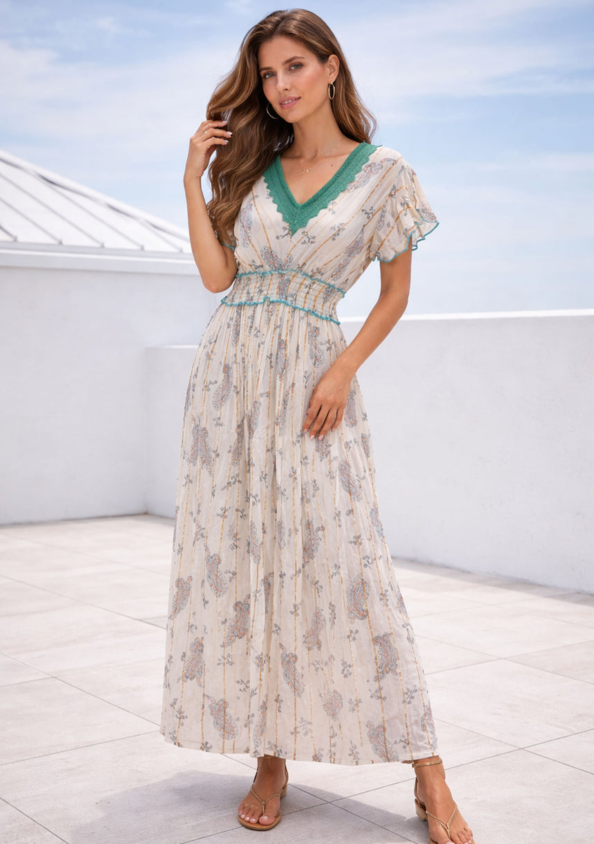 Vestido largo de algodón para mujer - Nia