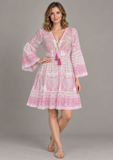 Mayra Short Dress - Hand-Embroidered Cotton