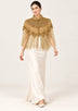 ibBan Gold Luxury Embroidered Evening Cape -Efli
