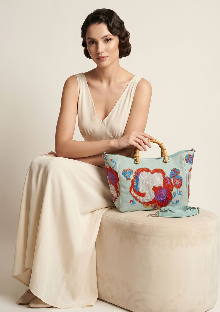 Bolso de lona bordado para mujer - Alisha