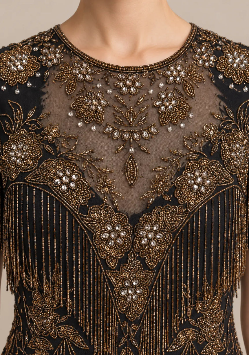 ibBan Party Long Dress with Hand Beadwork -Elsa