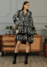 ibBan Women's Short Tunic Nuria | Georgette | Artisan | One Size
