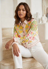 Women's Artisan Hand Embroidery Canvas Jacket - Meliah
