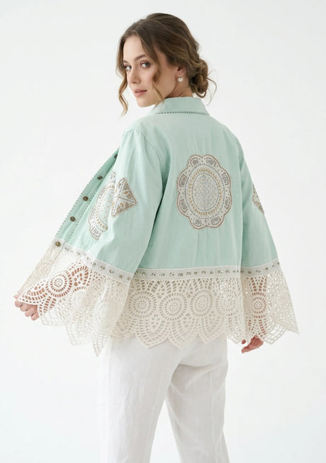 Women's Artisan Denim Jacket - Ishila