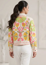 Women's Artisan Hand Embroidery Canvas Jacket - Meliah
