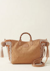 Bolso de mano de lona bordado para mujer - Bea