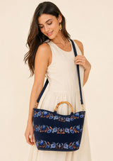 Women's Embroidered Canvas Handbag - Zolra