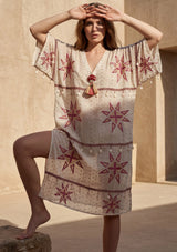 Women's Cotton Maxi Dress V-Neck - Rubiya
