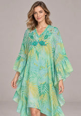 ibBan Printed Cotton Kaftan Dress - Kanha