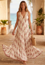 Vestido largo de algodón con cuello halter para mujer - Rooh