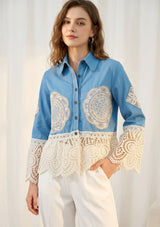 Chaqueta vaquera artesanal de mujer - Ishila