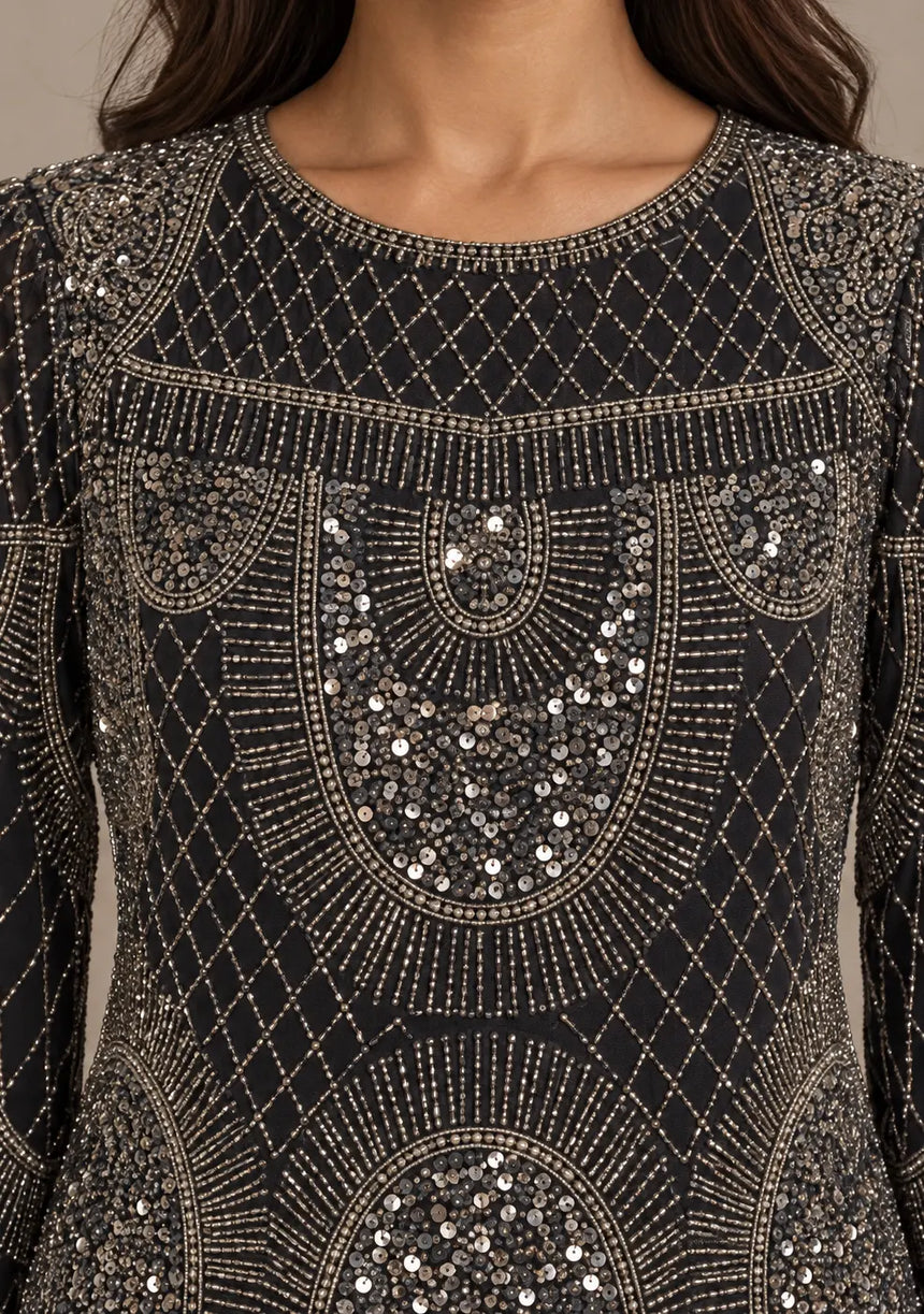 Women’sParty Long Dress with Hand Embroidery - Sybel