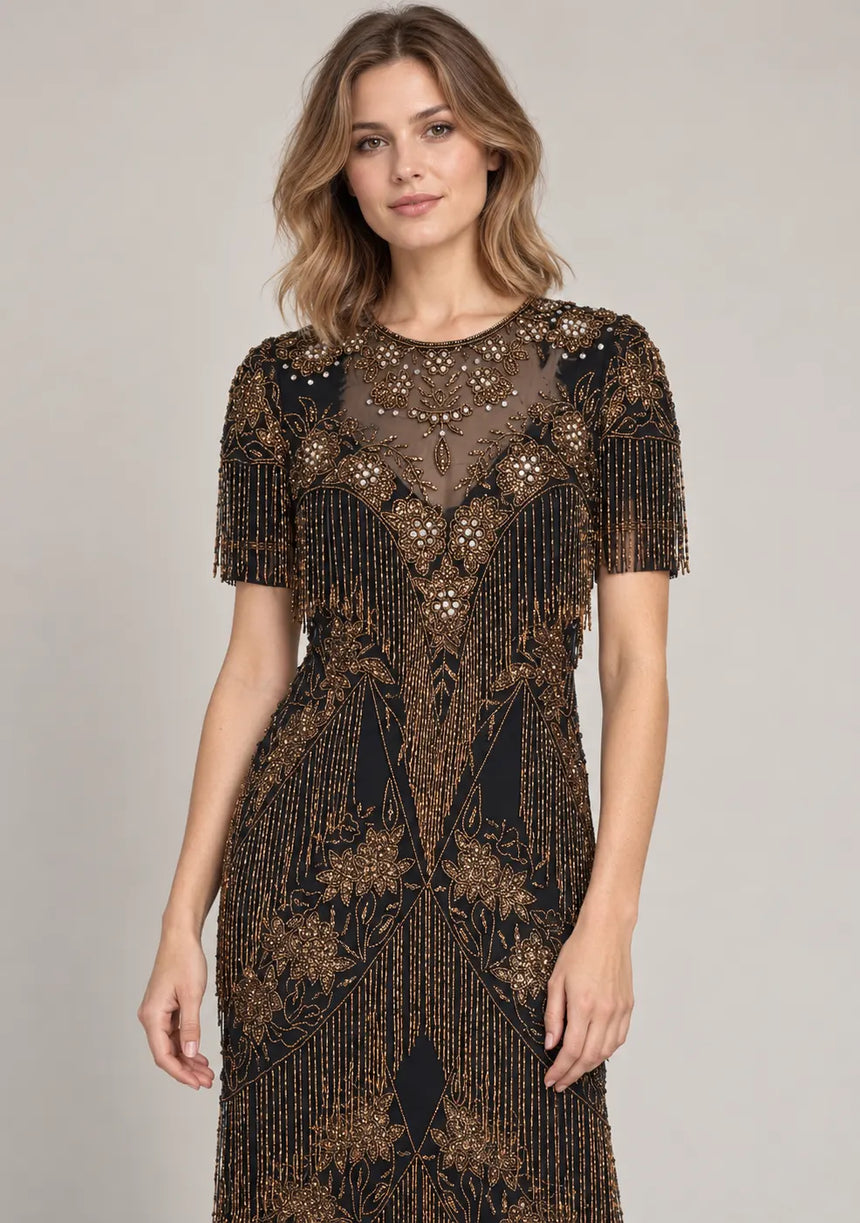 ibBan Party Long Dress with Hand Beadwork -Elsa
