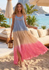 Vestido largo de algodón con cuello redondo para mujer - Haniya