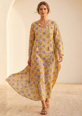 Vestido largo de algodón para mujer - Revina