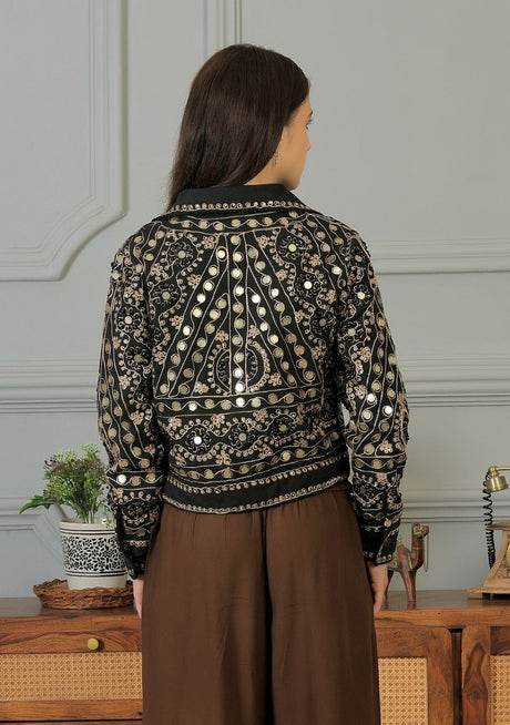 ibBan Women's Jacket Nuria | Georgette | Artisan | S/M to L/XL