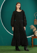ibBan Winter Embroidered Long Dress | Elegant Women's Occasion Wear - Dori