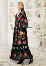 ibBan Winter Hand Embroidered Long Dress | Luxury Floral Boho - Gypsy Dress