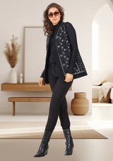 bBan Women's Winter Hand Embroidered Gilet | Luxury Designer Knit Vest -Inshi
