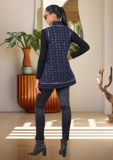 bBan Women's Winter Hand Embroidered Gilet | Luxury Designer Knit Vest -Inshi