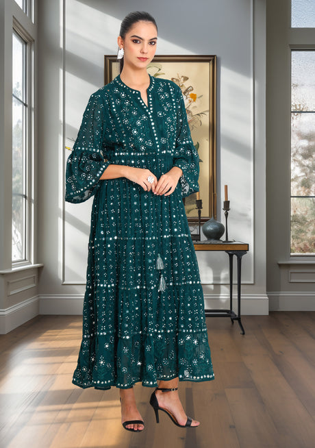 Tunique longue brodée main femme ibBan hiver - Inshi