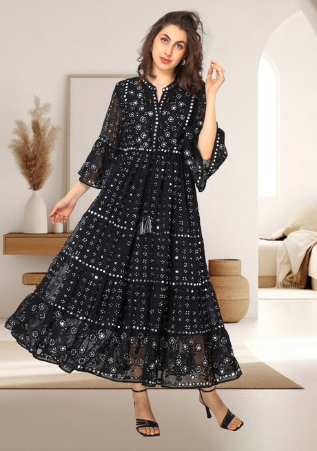 Tunique longue brodée main femme ibBan hiver - Inshi