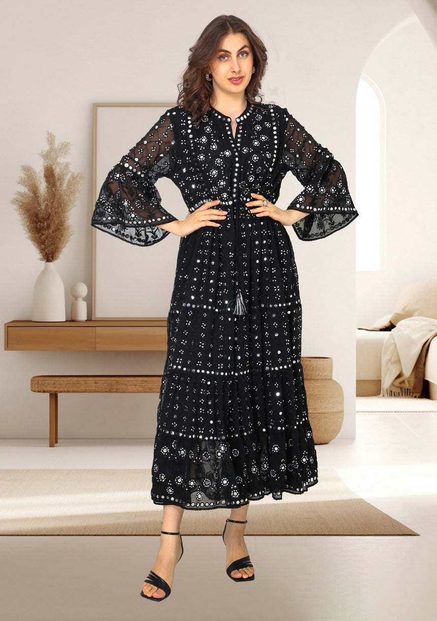ibBan Women's Winter Hand Embroidered Long Tunic -Inshi
