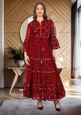 ibBan Women's Winter Hand Embroidered Long Tunic -Inshi